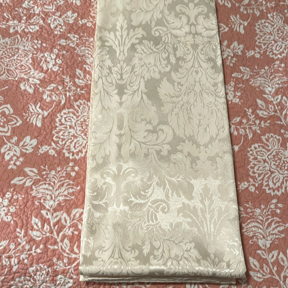 Ivory Brocade Tablecloth